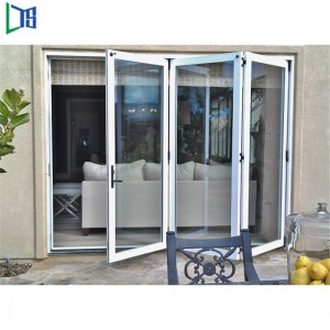 Chiny Najlepsze komercyjne i mieszkaniowe aluminiowe 4-panelowe zewnętrzne dźwiękoszczelne drzwi bifold